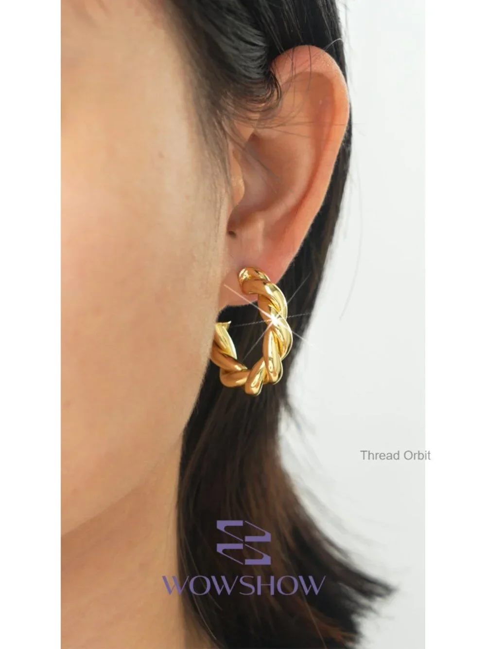 14K Gold Plated Chunky Small Hoop Earrings Lightweight Jewelry Gift